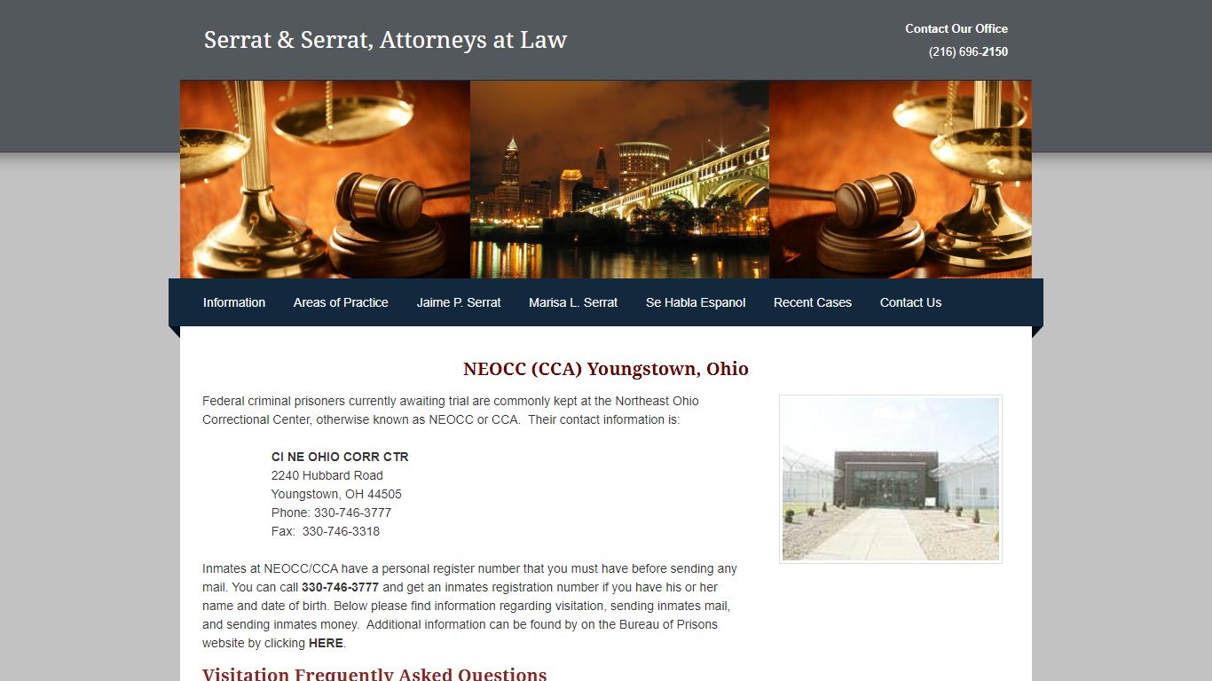 NEOCC Youngstown Inmate - Serrat & Serrat, Attorneys at Law