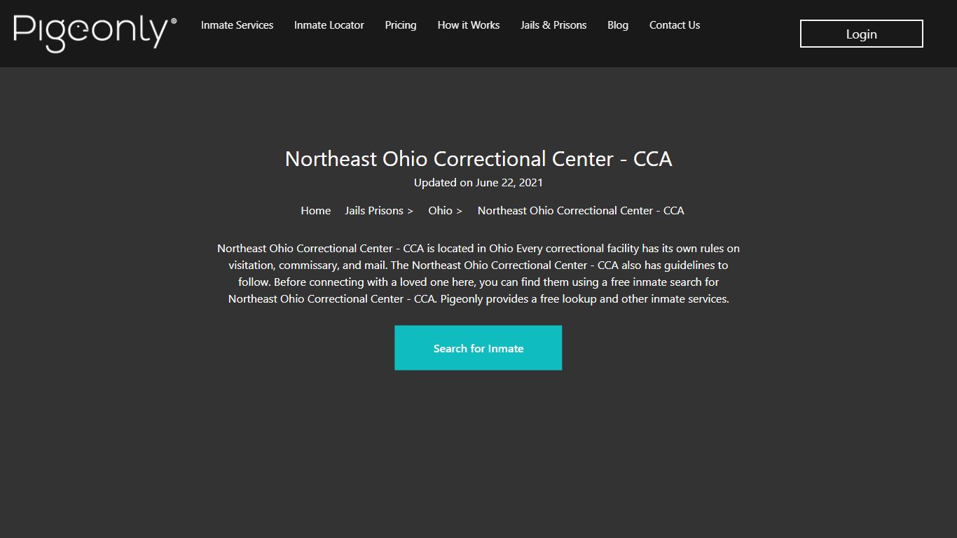 Northeast Ohio Correctional Center - CCA Inmate Search | Ohio